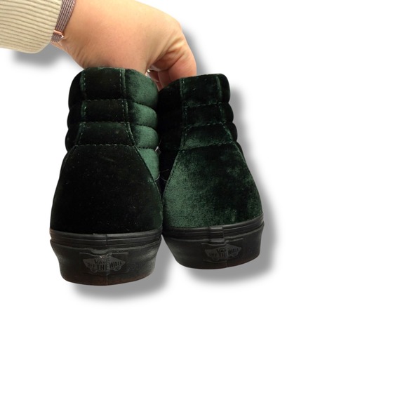 Vans Sk8-Hi Velvet Sneakers Women's Size 11 Dark Green High Top Casual‎ - Picture 6 of 9